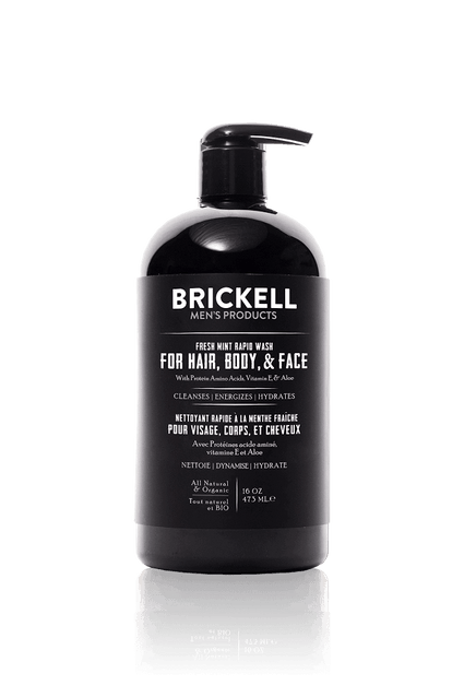Brickell Fresh Mint Rapid Wash for Hair, Body, & Face