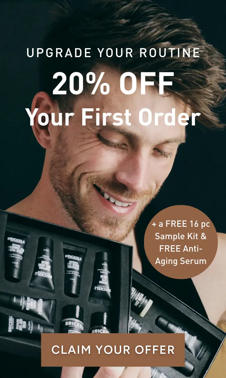 Brickell Mens Products – 20% off your first purchase & ships free; plus free sample kit ($50 value)& free hyaluronic acid booster ($60 value). Code: NEW20.