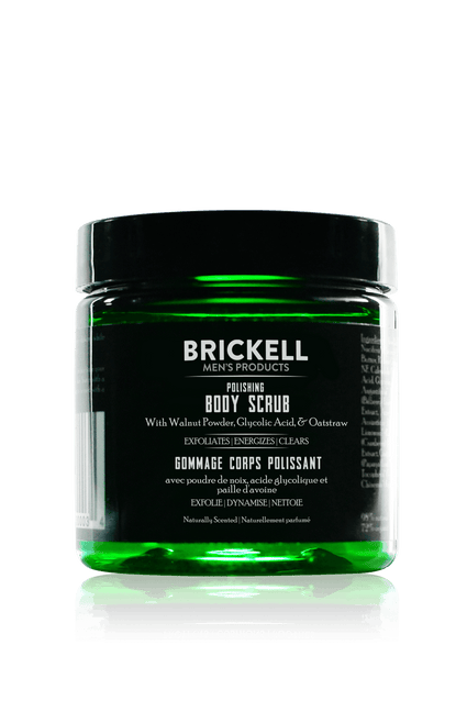 Best body scrub for men from Brickell Men's Products for aging skin and body acne shower scrub